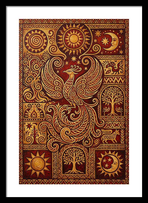 Phoenix Rising In Folk Art