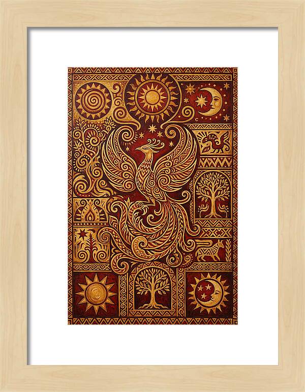 Phoenix Rising In Folk Art