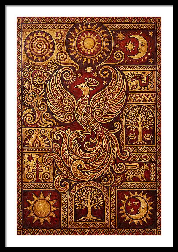 Phoenix Rising In Folk Art