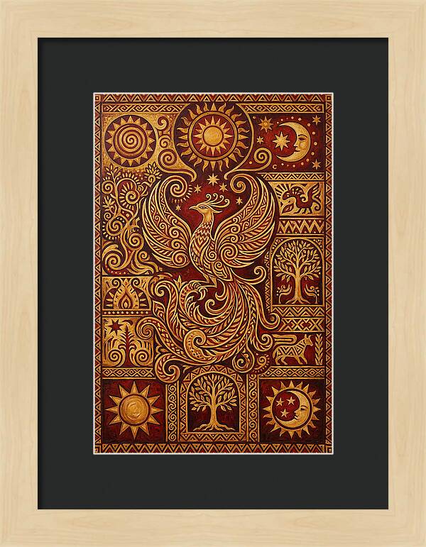 Phoenix Rising In Folk Art