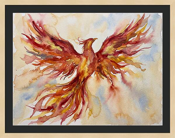 Phoenix Rising In Watercolor