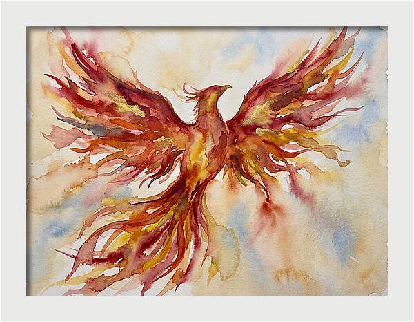 Phoenix Rising In Watercolor
