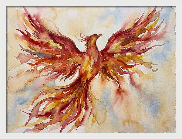 Phoenix Rising In Watercolor