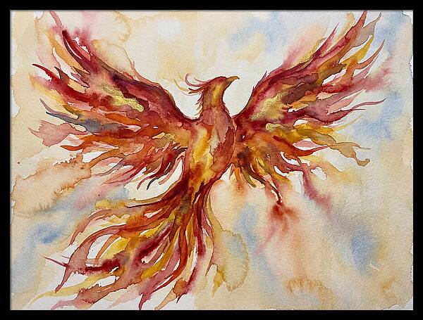 Phoenix Rising In Watercolor