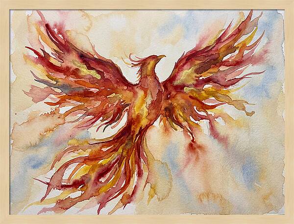 Phoenix Rising In Watercolor