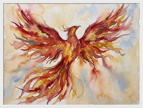 Phoenix Rising In Watercolor
