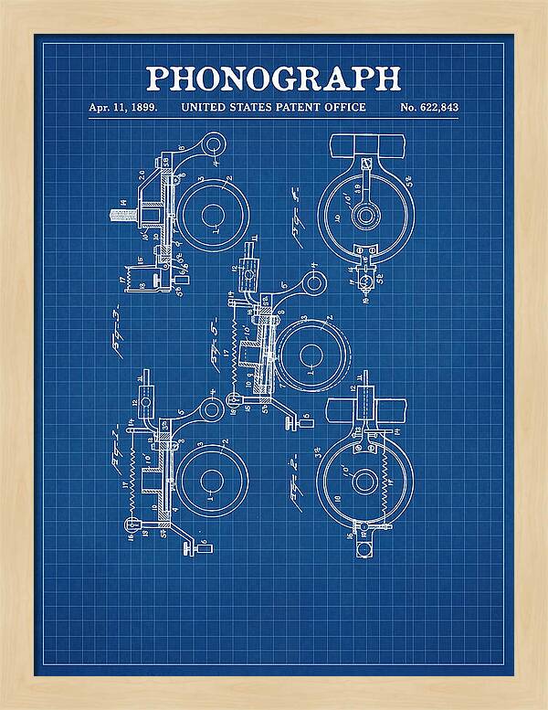 Phonograph Blueprint Patent Us622843a