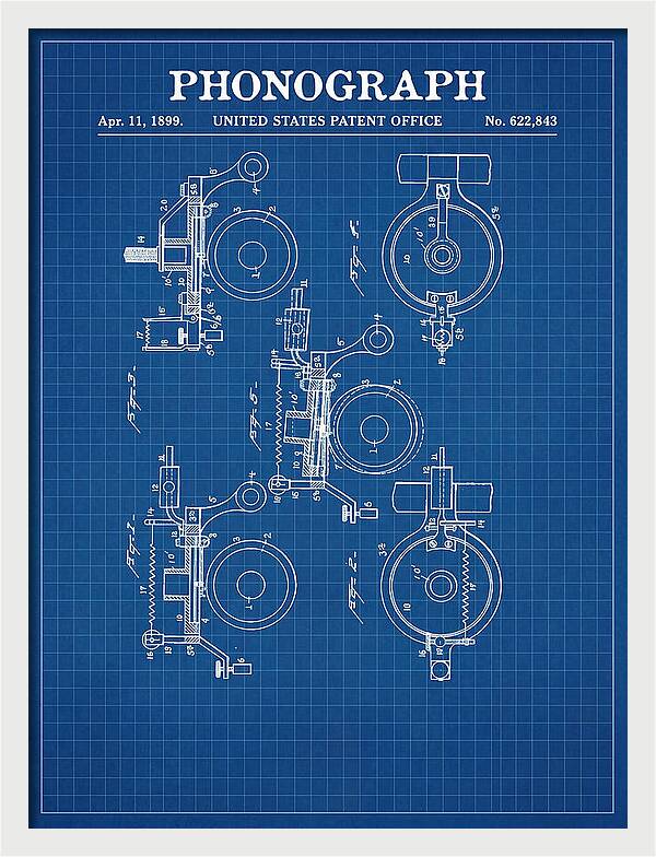 Phonograph Blueprint Patent Us622843a