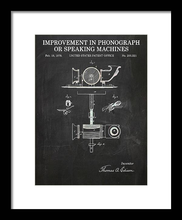 Phonograph Edison Chalkboard Patent Us200521a