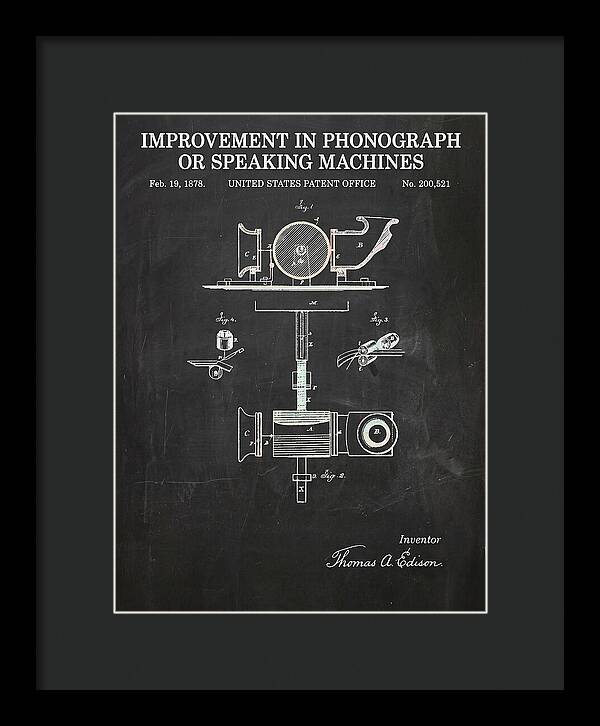Phonograph Edison Chalkboard Patent Us200521a