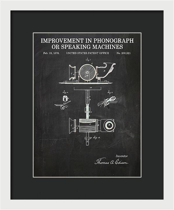 Phonograph Edison Chalkboard Patent Us200521a