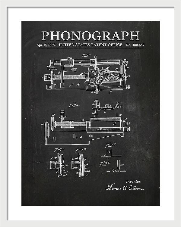 Phonograph Edison Chalkboard Patent Us400647a