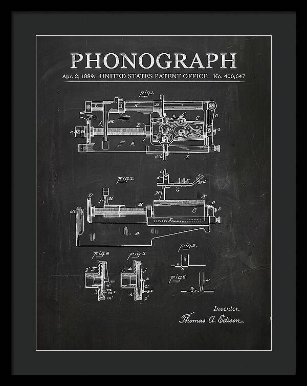 Phonograph Edison Chalkboard Patent Us400647a