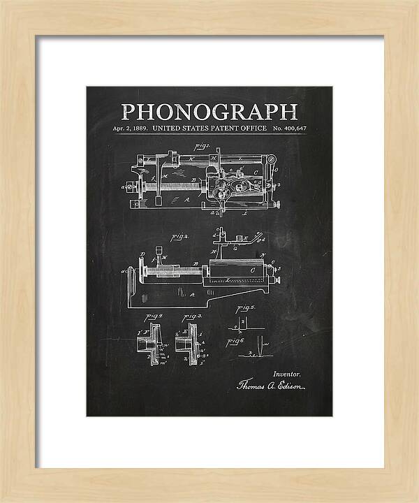 Phonograph Edison Chalkboard Patent Us400647a