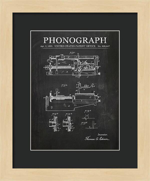 Phonograph Edison Chalkboard Patent Us400647a