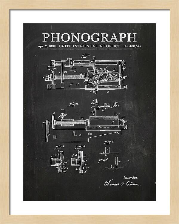 Phonograph Edison Chalkboard Patent Us400647a