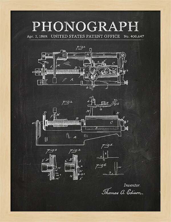 Phonograph Edison Chalkboard Patent Us400647a