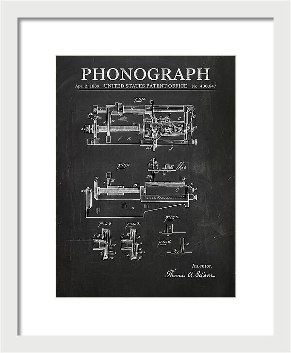 Phonograph Edison Chalkboard Patent Us400647a