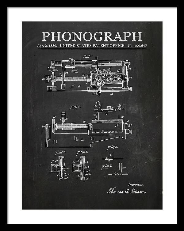Phonograph Edison Chalkboard Patent Us400647a