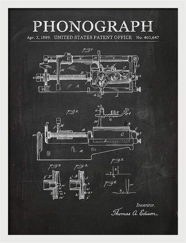 Phonograph Edison Chalkboard Patent Us400647a