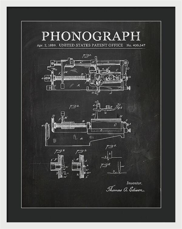 Phonograph Edison Chalkboard Patent Us400647a