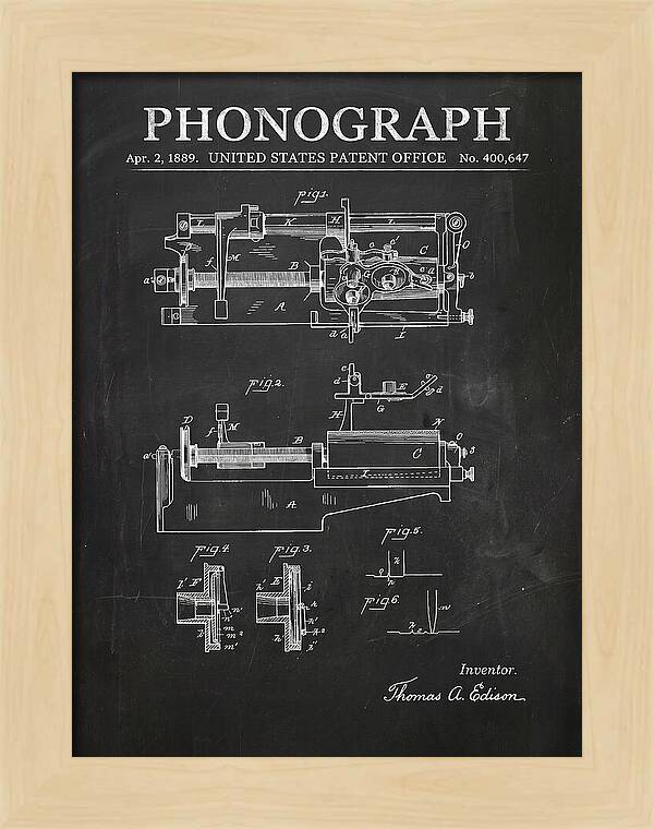 Phonograph Edison Chalkboard Patent Us400647a