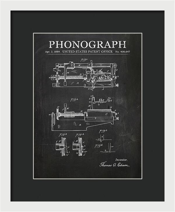 Phonograph Edison Chalkboard Patent Us400647a