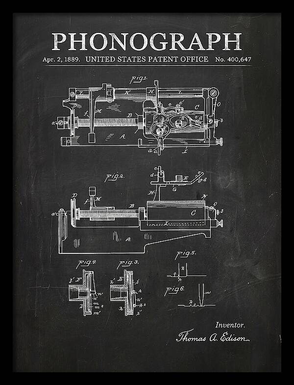 Phonograph Edison Chalkboard Patent Us400647a