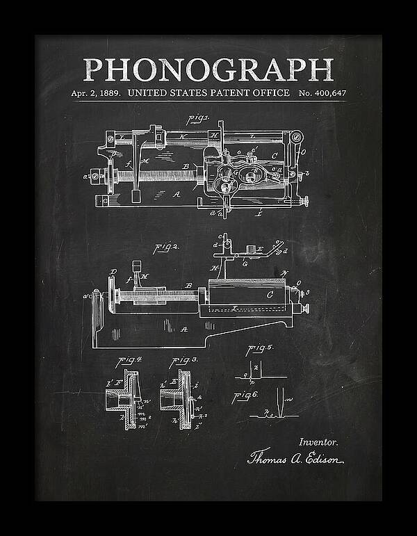 Phonograph Edison Chalkboard Patent Us400647a