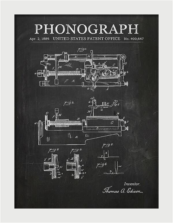 Phonograph Edison Chalkboard Patent Us400647a