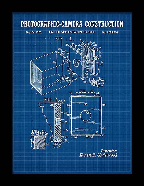 Photographic Camera Construction Blueprint Patent Us1620304a