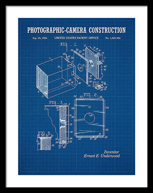 Photographic Camera Construction Blueprint Patent Us1620304a