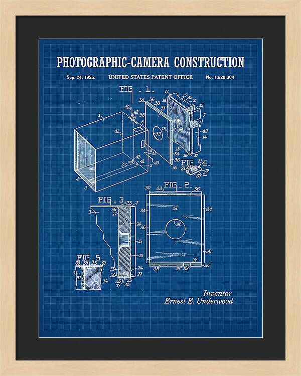 Photographic Camera Construction Blueprint Patent Us1620304a