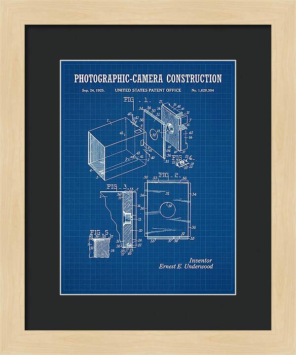 Photographic Camera Construction Blueprint Patent Us1620304a