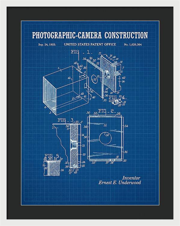 Photographic Camera Construction Blueprint Patent Us1620304a