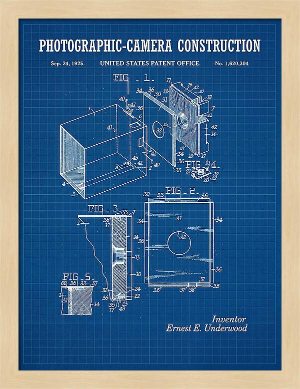 Photographic Camera Construction Blueprint Patent Us1620304a