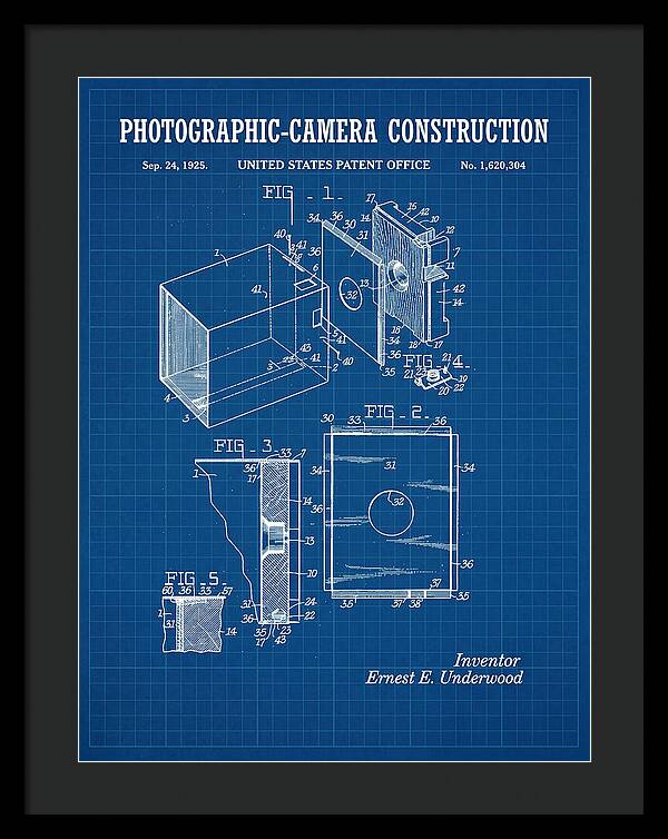 Photographic Camera Construction Blueprint Patent Us1620304a