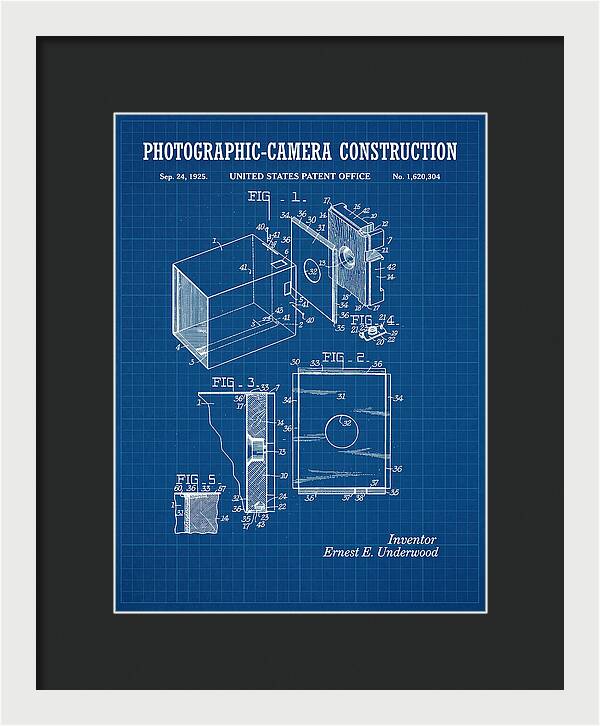Photographic Camera Construction Blueprint Patent Us1620304a