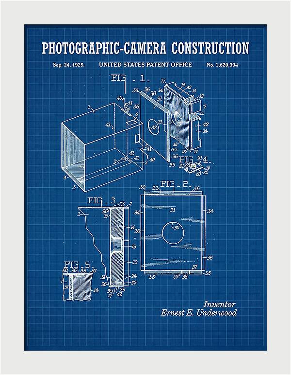 Photographic Camera Construction Blueprint Patent Us1620304a
