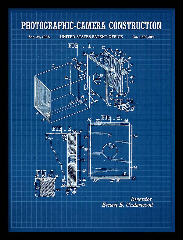 Photographic Camera Construction Blueprint Patent Us1620304a