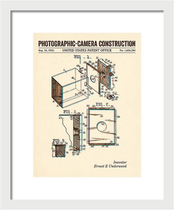 Photographic Camera Construction Retro Patent Us1620304a