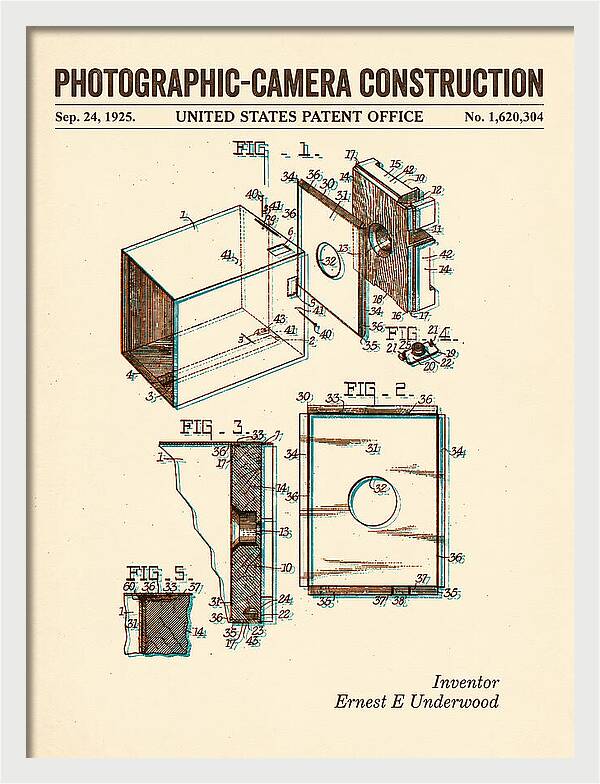 Photographic Camera Construction Retro Patent Us1620304a