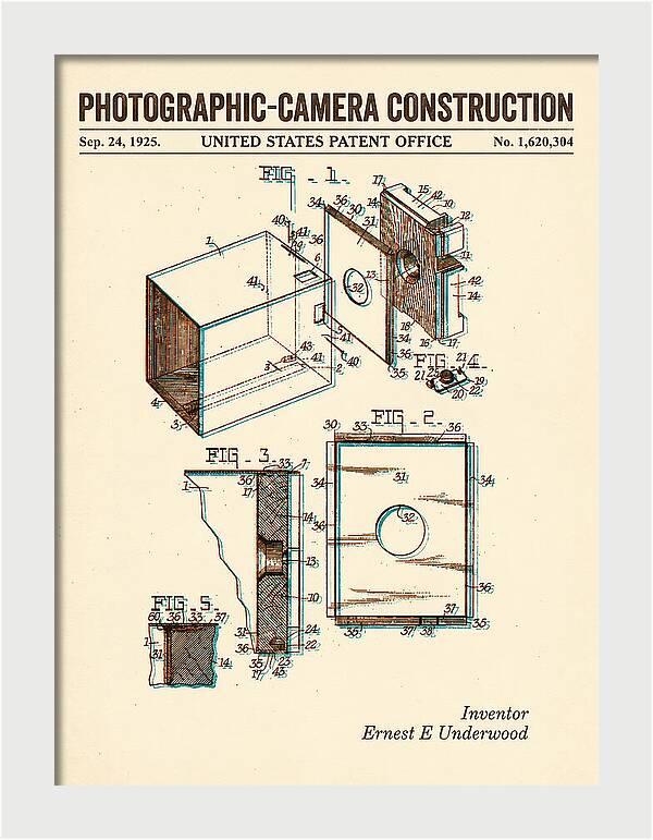 Photographic Camera Construction Retro Patent Us1620304a