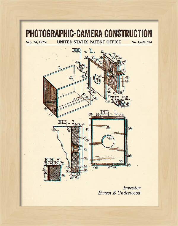 Photographic Camera Construction Retro Patent Us1620304a