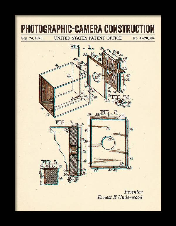 Photographic Camera Construction Retro Patent Us1620304a
