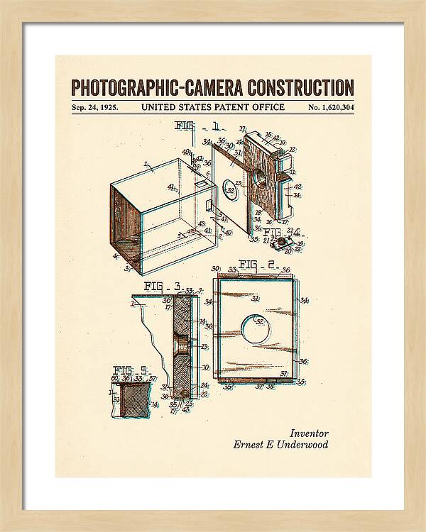 Photographic Camera Construction Retro Patent Us1620304a