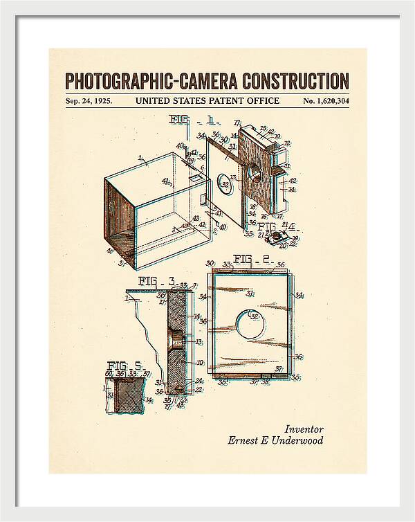 Photographic Camera Construction Retro Patent Us1620304a