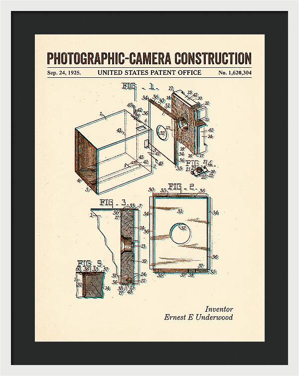 Photographic Camera Construction Retro Patent Us1620304a