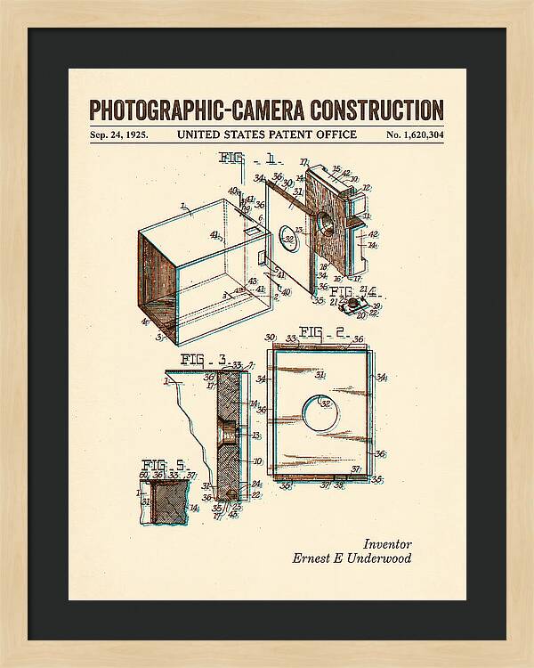 Photographic Camera Construction Retro Patent Us1620304a