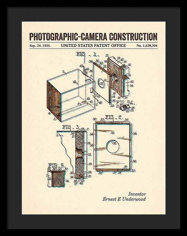 Photographic Camera Construction Retro Patent Us1620304a